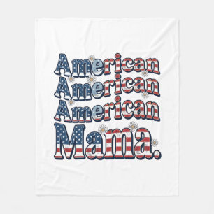 Amerikanisches Mama Patriotisches Vintage Gravur S Fleecedecke