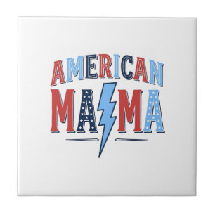 Amerikanisches Mama Patriotisches Vintage Gravur S Fliese