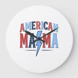 Amerikanisches Mama Patriotisches Vintage Gravur S Große Wanduhr