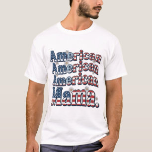 Amerikanisches Mama Patriotisches Vintage-Gravur-S T-Shirt