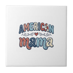 Amerikanisches Mama Patriotisches Vintage-Shirt-De Fliese