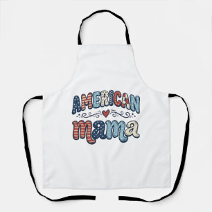 Amerikanisches Mama Patriotisches Vintage-Shirt-De Schürze