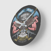 Amerikanisches Militär mit Adler-Akrylwall-Uhr Runde Wanduhr (Winkel)