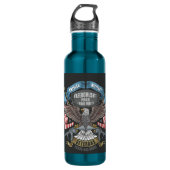 Amerikanisches Militär mit Flaggen und Adler Edelstahlflasche (Vorderseite)