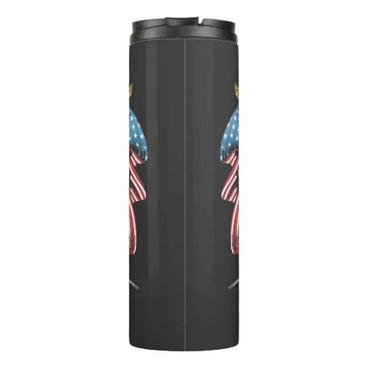 Amerikanisches Militär mit Flaggen und Adler Thermosbecher (Rückseite)
