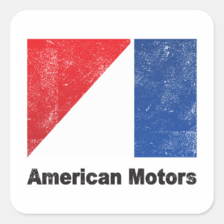 Amerikanisches Motors gestörtes Logo Quadratischer Aufkleber