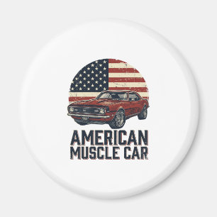Amerikanisches Muscle-Car-Vintage-Flag-Shirt-Desig Magnet