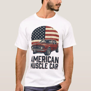 Amerikanisches Muscle-Car Vintage-Flag-Shirt-Desig T-Shirt