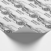 Amerikanisches Muskel-Auto Geschenkpapier (Ecke)