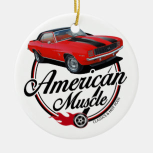 Amerikanisches Muskel-Rot Camaro Keramik Ornament
