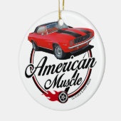 Amerikanisches Muskel-Rot Camaro Keramik Ornament (Links)