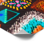 amerikanisches Muster. Ikat nahtlos drucken. indis Poster (Ecke)