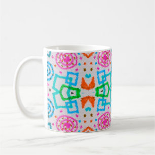 Amerikanisches Muster. Ikat nahtloser Druck. Mode Kaffeetasse