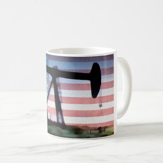 Amerikanisches Öl Kaffeetasse (VorderseiteRechts)