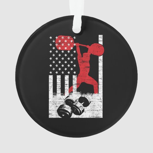 Amerikanisches olympisches Gewicht Ornament (Rückseite)