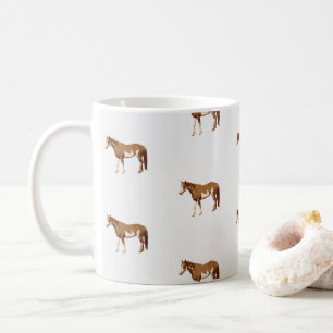 Amerikanisches Paint Horse Aquarell-Reitkunst Kaffeetasse
