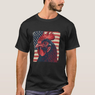 Amerikanisches Patriot-Hühner-T-Shirt 4. Juli Frau T-Shirt