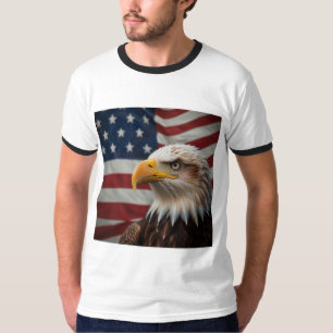 Amerikanisches Patriotisches Weißkopfseeadler-Ring T-Shirt