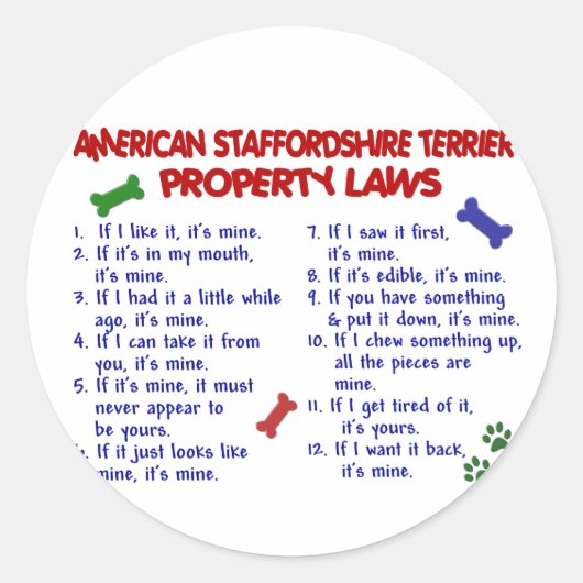 AMERIKANISCHES PERSONAL - Eigentumsrecht 2 Runder Aufkleber (Vorderseite)