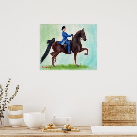 Amerikanisches Pferdeschlachtportrait Poster (Küche)