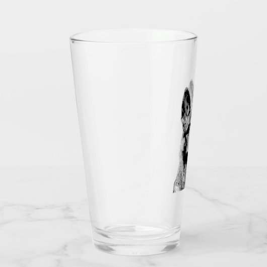 Amerikanisches Pint mit Deutschem Schäferhund Glas (Rechts)