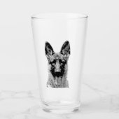 Amerikanisches Pint mit Deutschem Schäferhund Glas (Vorderseite)