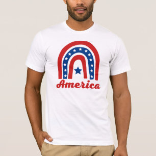 Amerikanisches Regenbogen 4. Juli T-Shirt