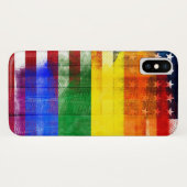 Amerikanisches Regenbogen-Flagge | hölzernes Korn Case-Mate iPhone Hülle (Rückseite (Horizontal))