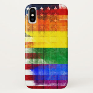 Amerikanisches Regenbogen-Flagge hölzernes Korn Case-Mate iPhone Hülle