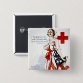 Amerikanisches rotes Kreuz-Vintages Button (Vorne & Hinten)
