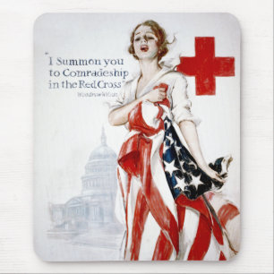 Amerikanisches rotes Kreuz-Vintages Mousepad
