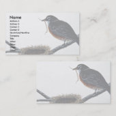 Amerikanisches Rotkehlchen-Gebäude ein Nest Visitenkarte (Vorne/Hinten)