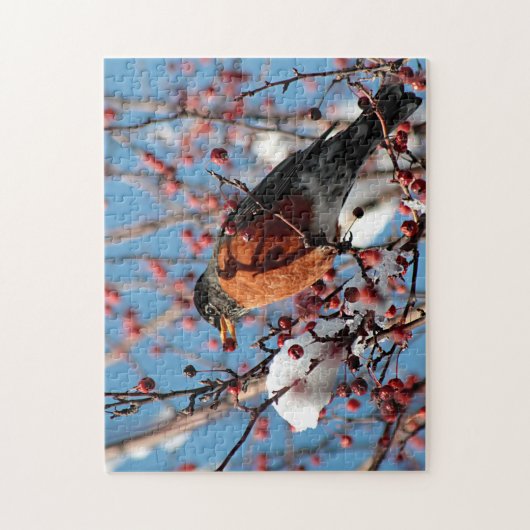 Amerikanisches Rotkehlchen Puzzle (Vertikal)