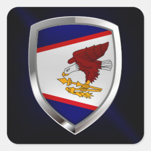 Amerikanisches Samoa-Metallic-Emblem Quadratischer Aufkleber