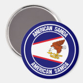 Amerikanisches Samoa-RundEmblem Magnet (Vorderseite/Rückseite)
