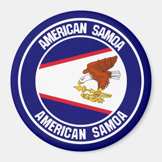 Amerikanisches Samoa-RundEmblem Magnet (Vorne)