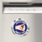 Amerikanisches Samoa-RundEmblem Magnet (In Situ (Geschirrspüler))