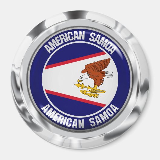 Amerikanisches Samoa-RundEmblem Magnet (Vorne)