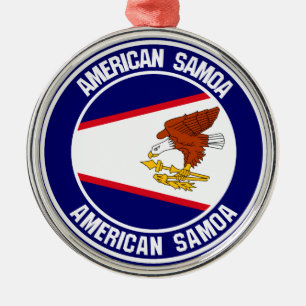 Amerikanisches Samoa-RundEmblem Ornament Aus Metall