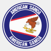 Amerikanisches Samoa-RundEmblem Runder Aufkleber (Vorderseite)