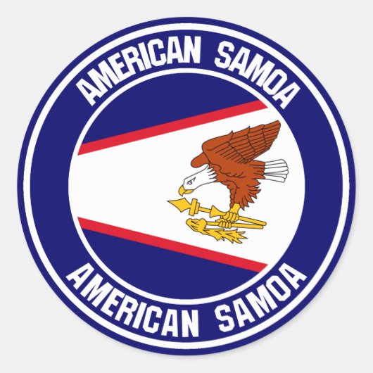 Amerikanisches Samoa-RundEmblem Runder Aufkleber (Vorderseite)