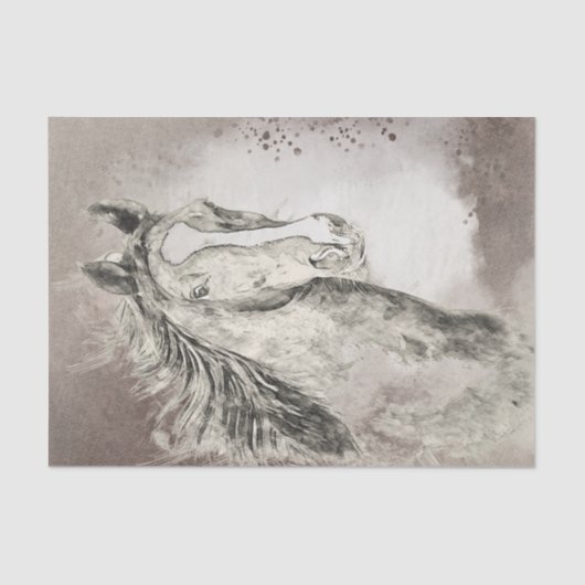 Amerikanisches Sattelpferd Zeichnend Dekoupage Seidenpapier (Vorderseite)