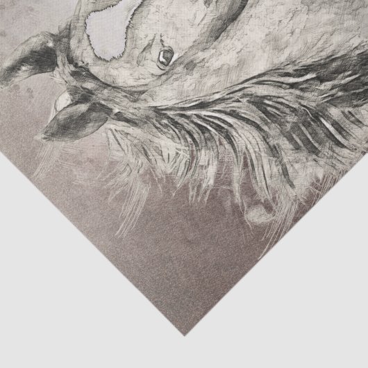 Amerikanisches Sattelpferd Zeichnend Dekoupage Seidenpapier (Ausschnitt)