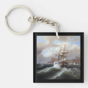 Amerikanisches Schiff in Not 1841 Schlüsselanhänger