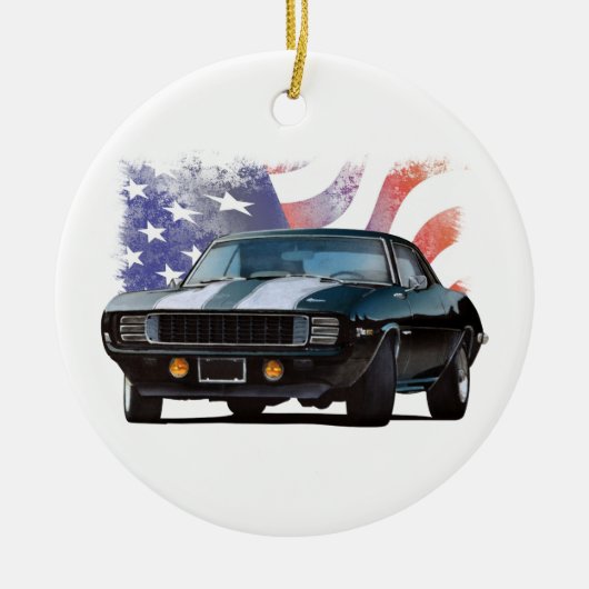Amerikanisches schwarzes Camaro Keramik Ornament (Vorne)