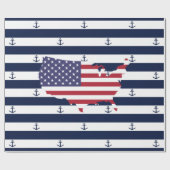 Amerikanisches Seestreifenmuster der Kartenflagge Geschenkpapier (Flach)