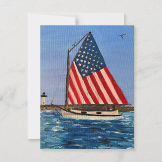 Amerikanisches Segelboot Postkarte