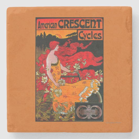 Amerikanisches sichelförmiges Vintages Steinuntersetzer (Vorderseite)