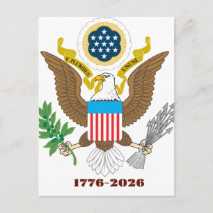 Amerikanisches Siegel 1776-2026 Jubiläum Postkarte