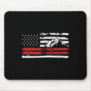 Amerikanisches Skigeschenk für einen Skifahrer Mousepad